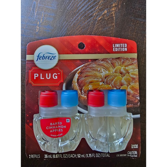 Febreze Plug Baked Cinnamon Apples Scented Oil Refills Limited Edition 2-pk new - Picture 1 of 2